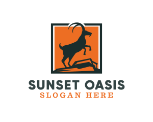 Sunset Mountain Goat logo design