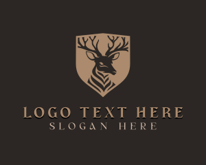 Elk - Deer Shield Elk logo design