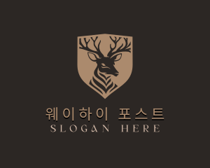 Deer Shield Elk logo design