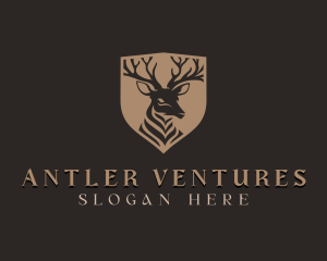 Deer Shield Elk logo design