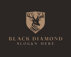 Deer Shield Elk logo design