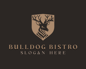 Deer Shield Elk logo design