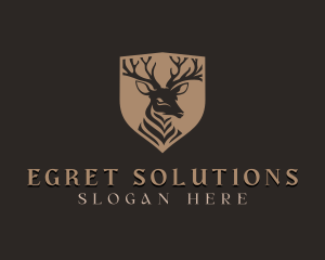 Deer Shield Elk logo design