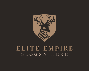 Deer Shield Elk logo design