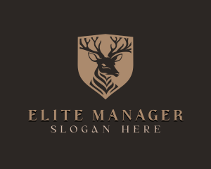 Deer Shield Elk logo design