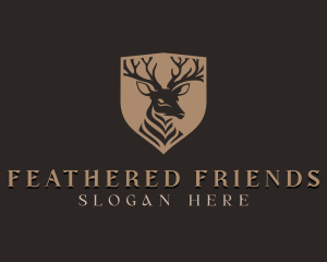 Deer Shield Elk logo design