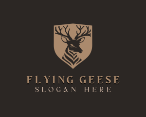 Deer Shield Elk logo design