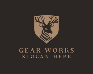 Deer Shield Elk logo design