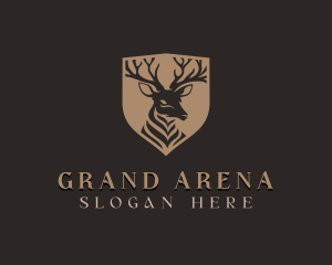 Deer Shield Elk logo design