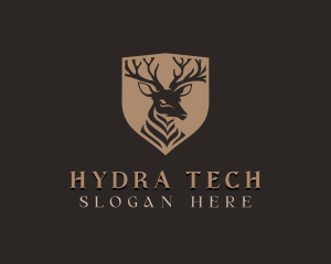 Deer Shield Elk logo design