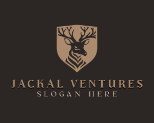 Deer Shield Elk logo design