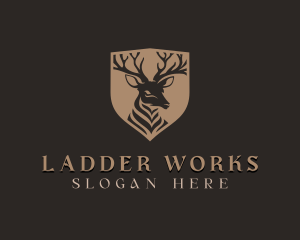 Deer Shield Elk logo design