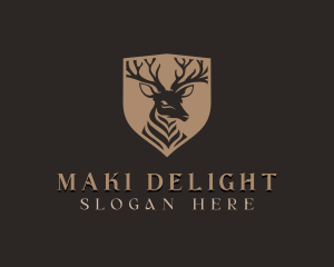 Deer Shield Elk logo design