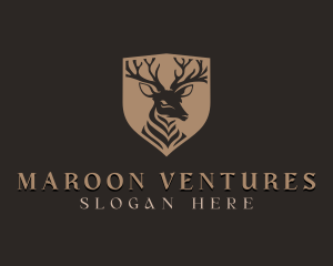 Deer Shield Elk logo design