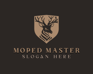 Deer Shield Elk logo design