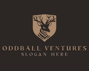 Deer Shield Elk logo design