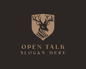 Deer Shield Elk logo design