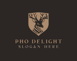 Deer Shield Elk logo design