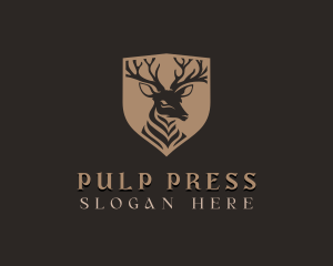 Deer Shield Elk logo design