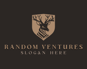 Deer Shield Elk logo design