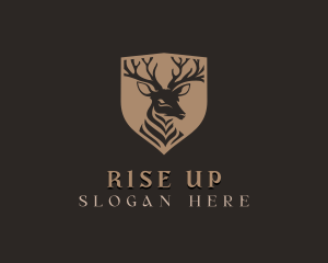 Deer Shield Elk logo design