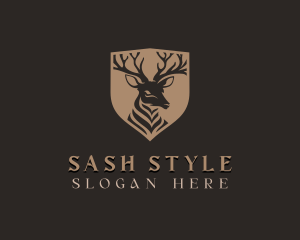 Deer Shield Elk logo design