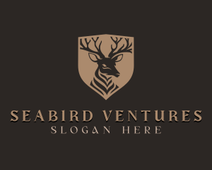 Deer Shield Elk logo design