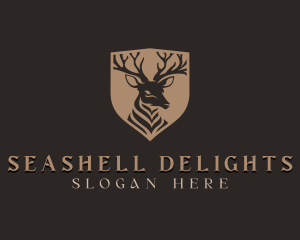 Deer Shield Elk logo design