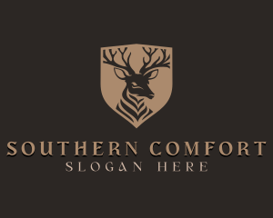 Deer Shield Elk logo design