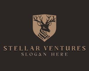 Deer Shield Elk logo design