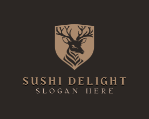 Deer Shield Elk logo design