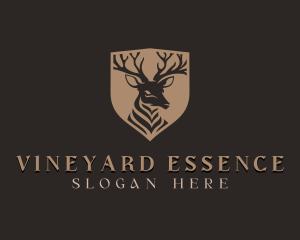 Deer Shield Elk logo design