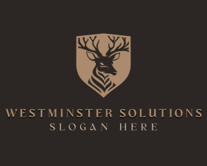 Deer Shield Elk logo design