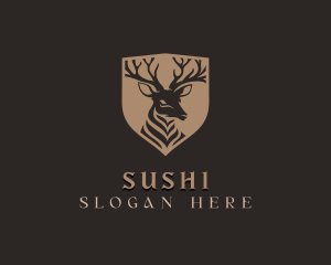 Deer Shield Elk logo design