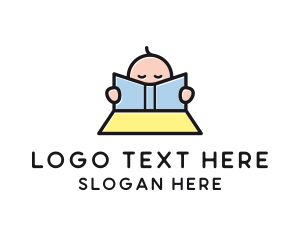 Baby Book Reading Learning logo design