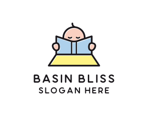 Baby Book Reading Learning logo design