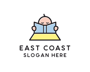 Baby Book Reading Learning logo design