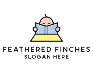 Baby Book Reading Learning logo design