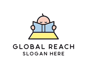 Baby Book Reading Learning logo design