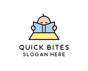 Baby Book Reading Learning logo design