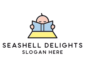 Baby Book Reading Learning logo design