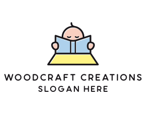 Baby Book Reading Learning logo design