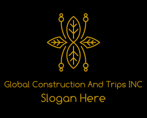 Vegan - Minimalist Golden Leaf logo design