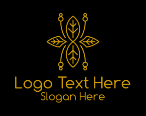 Herb Garden - Minimalist Golden Leaf logo design