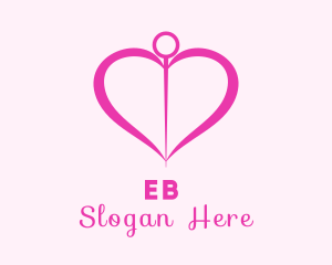 Natural - Pink Heart Needle logo design