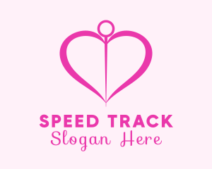 Reiki - Pink Heart Needle logo design