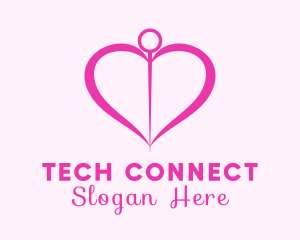 Treatment - Pink Heart Needle logo design