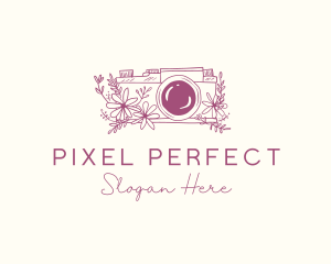 Camera Photography Floral logo design