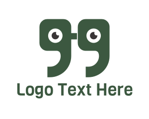 School - Green Quote Eyes logo design