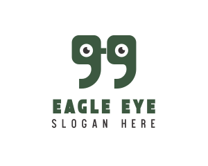 Green Quote Eyes logo design